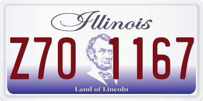 IL license plate Z701167
