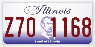 IL license plate Z701168
