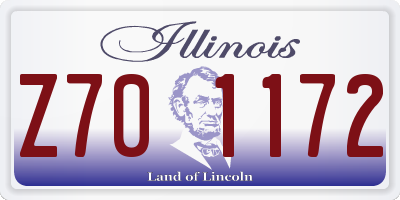 IL license plate Z701172