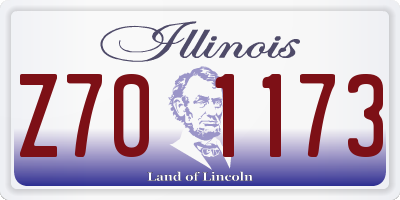 IL license plate Z701173