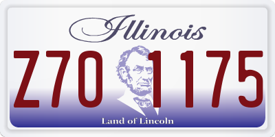 IL license plate Z701175
