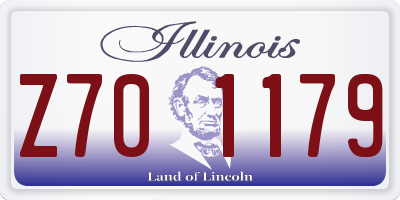 IL license plate Z701179