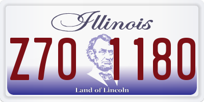 IL license plate Z701180