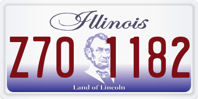 IL license plate Z701182