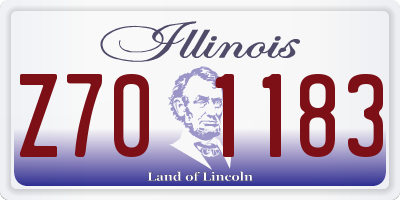 IL license plate Z701183