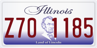 IL license plate Z701185