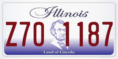 IL license plate Z701187