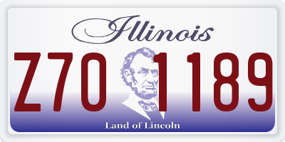 IL license plate Z701189