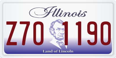 IL license plate Z701190