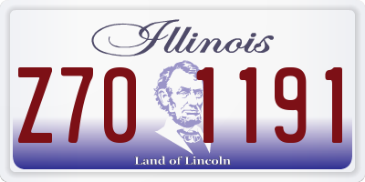 IL license plate Z701191