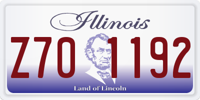 IL license plate Z701192