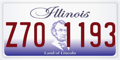 IL license plate Z701193