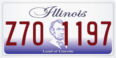 IL license plate Z701197
