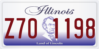 IL license plate Z701198