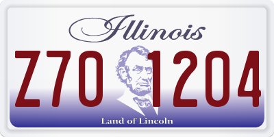 IL license plate Z701204