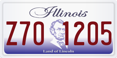 IL license plate Z701205