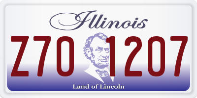 IL license plate Z701207