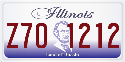 IL license plate Z701212
