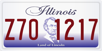 IL license plate Z701217