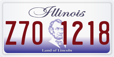 IL license plate Z701218