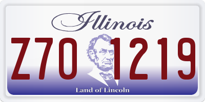IL license plate Z701219