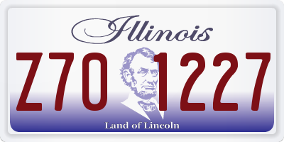 IL license plate Z701227
