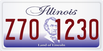 IL license plate Z701230