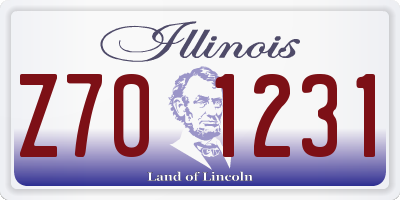 IL license plate Z701231