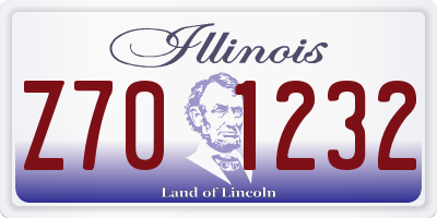 IL license plate Z701232