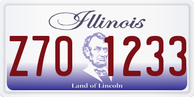 IL license plate Z701233