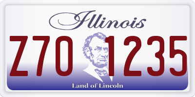 IL license plate Z701235