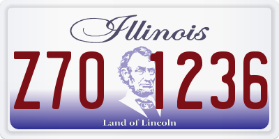 IL license plate Z701236