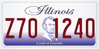 IL license plate Z701240