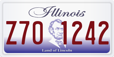 IL license plate Z701242