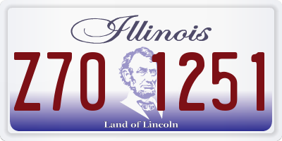 IL license plate Z701251