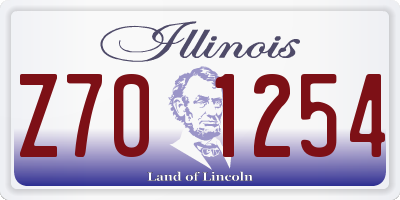 IL license plate Z701254