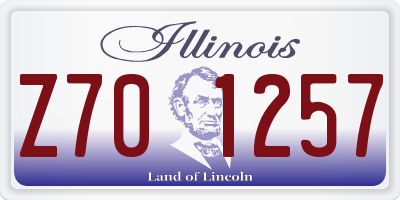 IL license plate Z701257