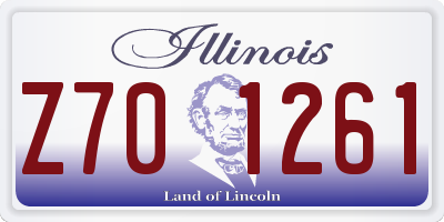 IL license plate Z701261