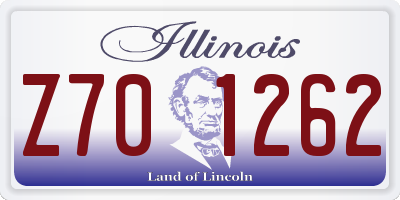 IL license plate Z701262
