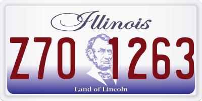 IL license plate Z701263