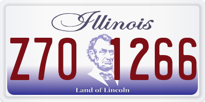 IL license plate Z701266