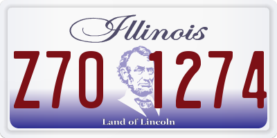 IL license plate Z701274