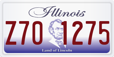IL license plate Z701275