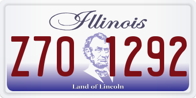 IL license plate Z701292