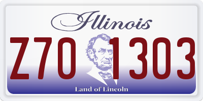IL license plate Z701303