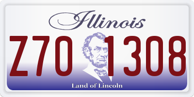 IL license plate Z701308