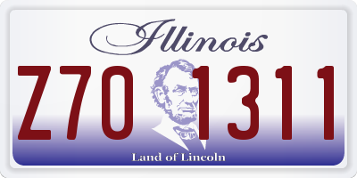 IL license plate Z701311