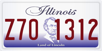 IL license plate Z701312