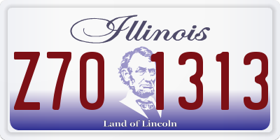 IL license plate Z701313