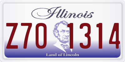 IL license plate Z701314